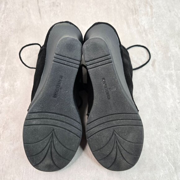 Minnetonka Ankle Booties 7.5 Black Suede Short Comfort Chukka Desert Shoe Boots - Picture 7 of 12